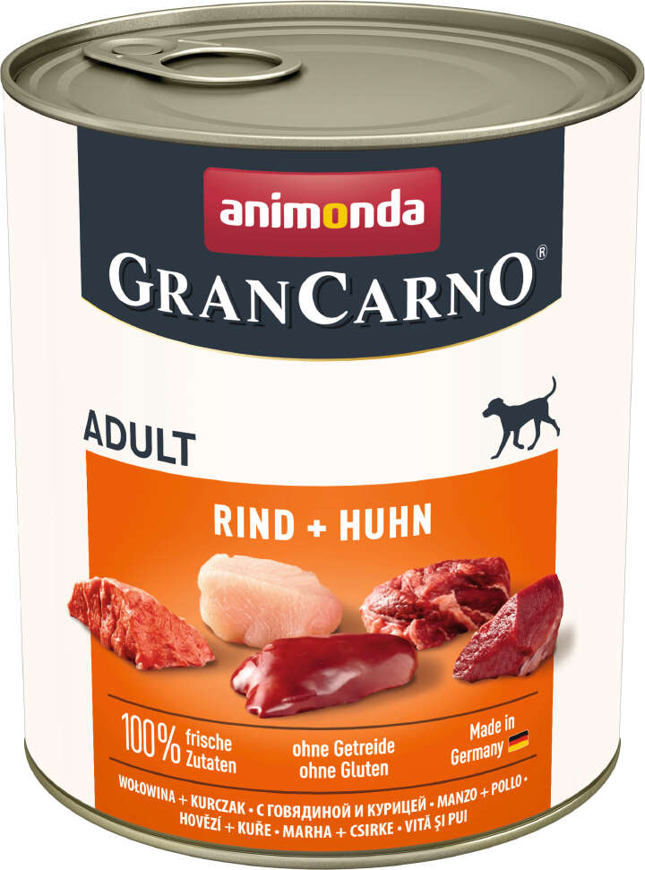 animonda Hunde-Nassfutter GranCarno Adult Rind + Huhn